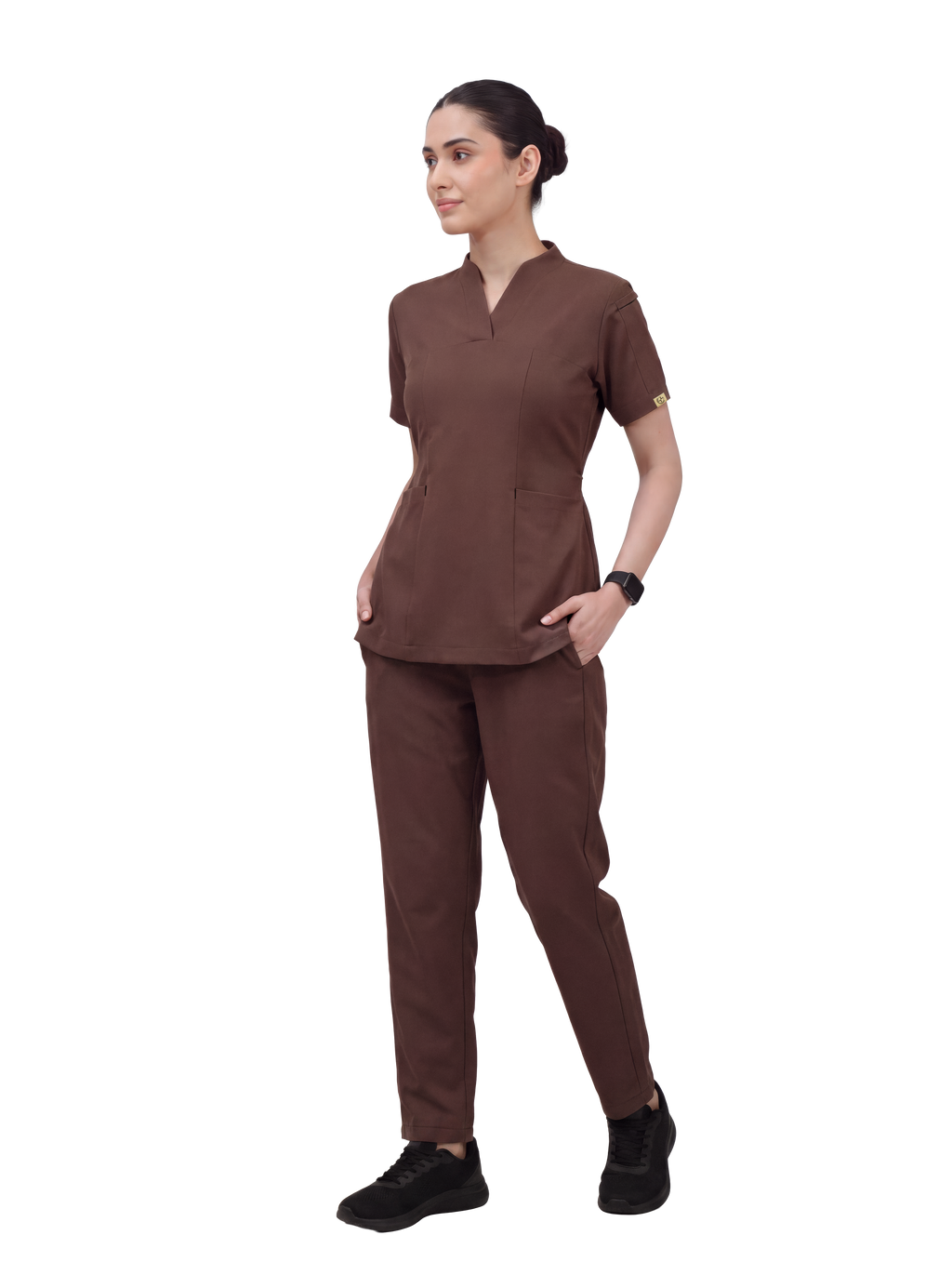 Sqwish premium scrub top for doctors - Mud Bath - full view