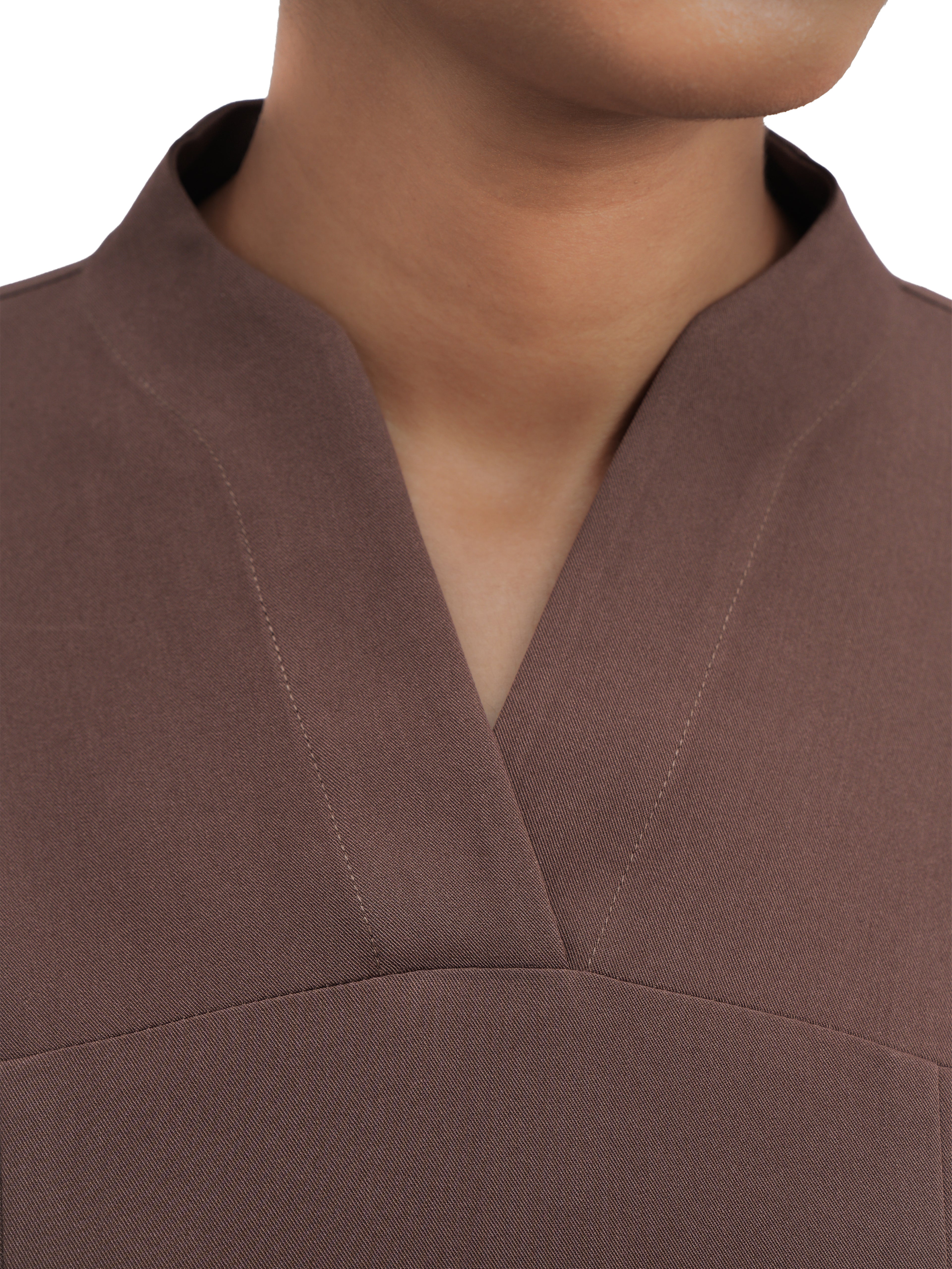 Sqwish premium scrub top for doctors - Mud Bath - structured v neck