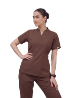 Sqwish premium scrub top for doctors - Mud Bath - worn on model