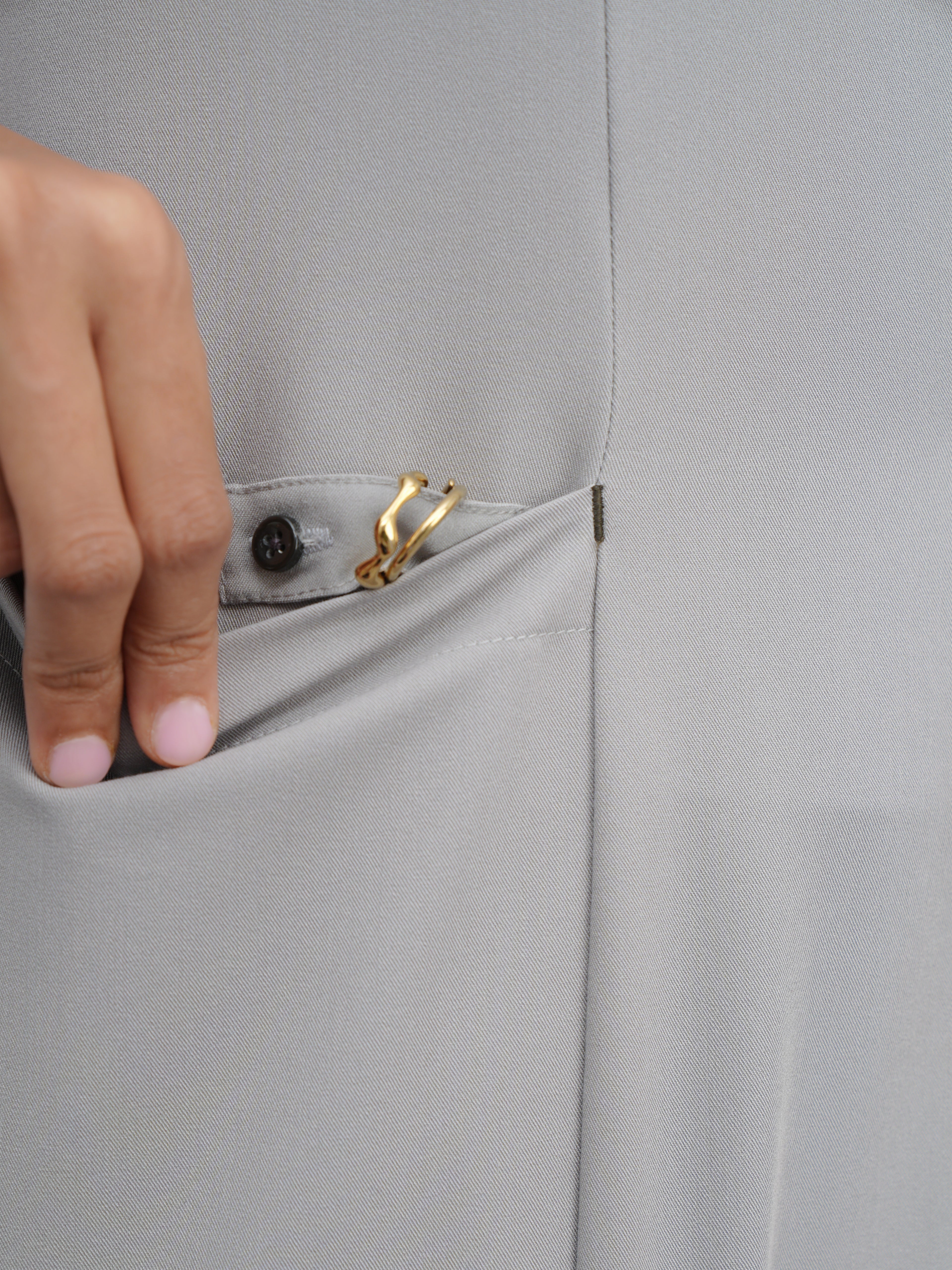Sqwish premium scrub top for doctors - Pigeon Ash - secured accessories loop