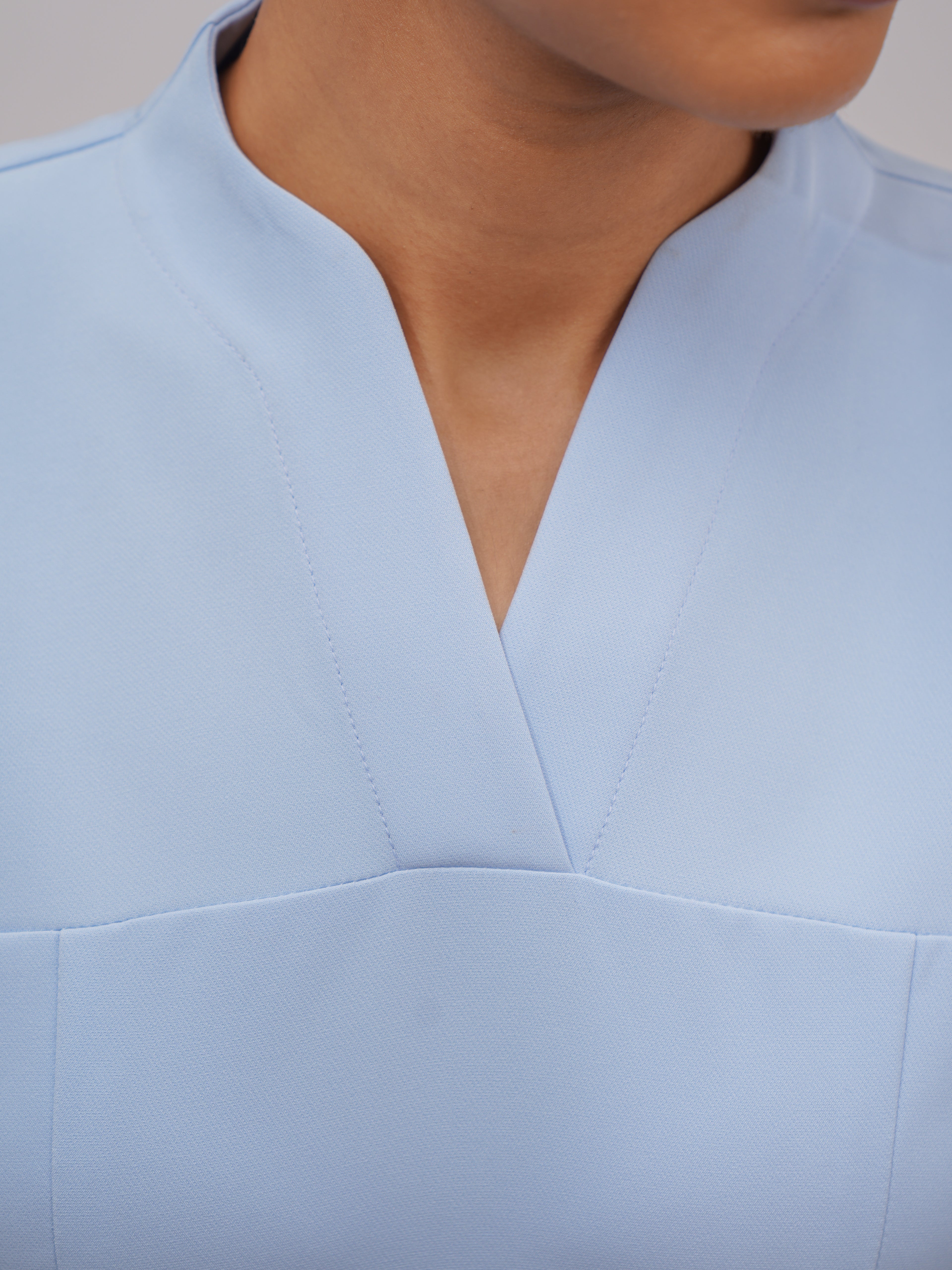 Sqwish premium scrub top for doctors - Soft Cloud - structured v neck