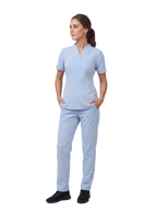 Sqwish premium scrub top for doctors - Soft Cloud - full worn view
